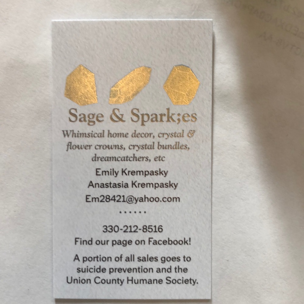 Proceeds to Suicide Prevention & Humane Society!